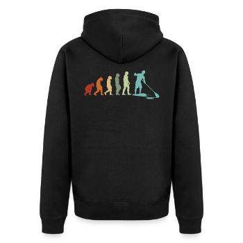 SUP EVOLUTION Surfer Stand Up Paddle Surfing - Unisex Premium Bio Zip Hoodie - Schwarz - Hinten - Nico (187cm)
