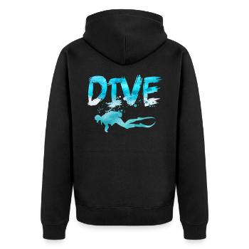 Diver Dive Divemaster Diving Diver Sea - Veste à capuche bio Premium Unisexe - noir - Dos - Nico (187cm)