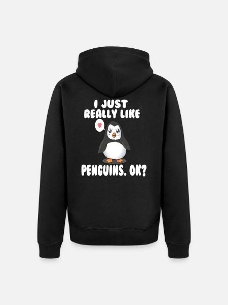 penguin penguins penguin lovers - Unisex Premium Organic Zip Hoodie - black