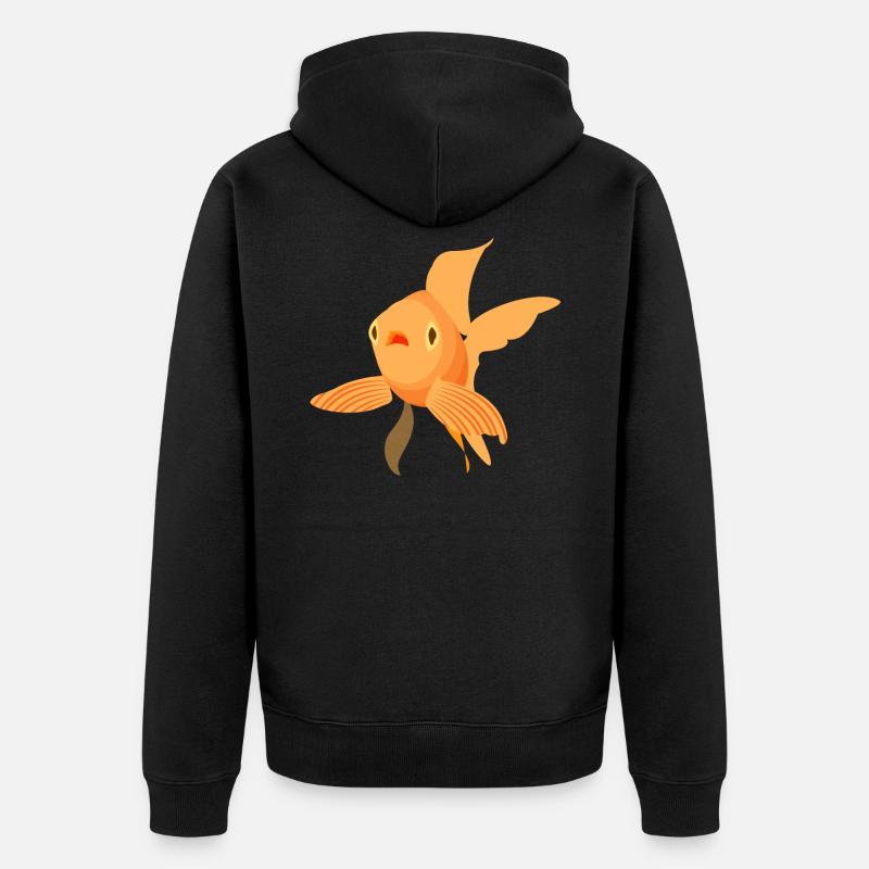 poisson rouge doux belle - Veste à capuche bio Premium Unisexe - noir