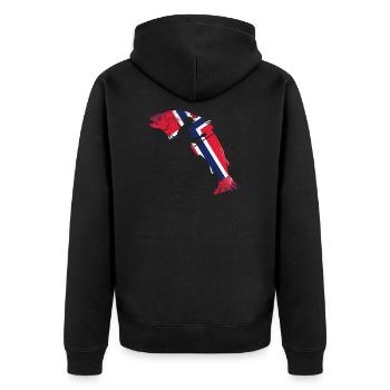 Pêcheur pêcheur Norvège Norvège voyage - Veste à capuche bio Premium Unisexe - noir - Dos - Nico (187cm)