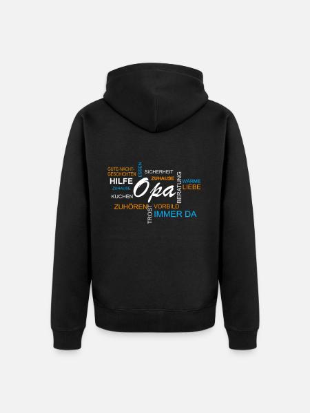 Opa - Unisex Premium Bio Zip Hoodie - Schwarz