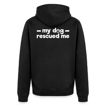 Mon chien m'a sauvé propriétaire de chien - Veste à capuche bio Premium Unisexe - noir - Dos - Nico (187cm)