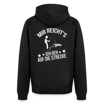 RC Car Ferngesteuerte Modellbau Autos - Unisex Premium Bio Zip Hoodie - Schwarz - Hinten - Nico (187cm)