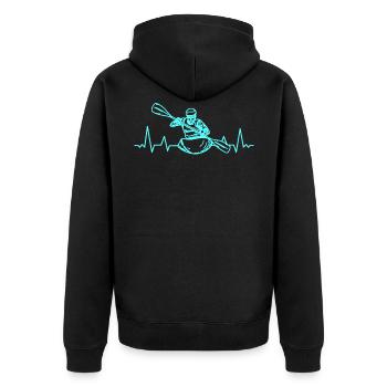 Heartbeat EKG KAJAK CANOE RAFTING PADDLE BOAT - Veste à capuche bio Premium Unisexe - noir - Dos - Nico (187cm)