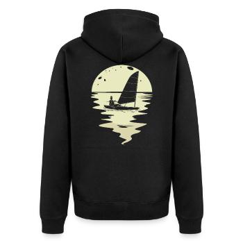 Voiliers navire yacht yacht voilier lune - Veste à capuche bio Premium Unisexe - noir - Dos - Nico (187cm)