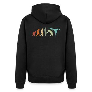 EVOLUTION Capoeira martial arts Brazil fight dance - Unisex Premium Organic Zip Hoodie - black - Back - Nico (187cm)