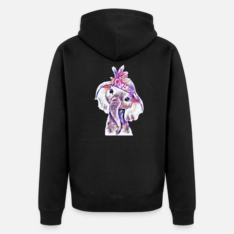 l'éléphant - Veste à capuche bio Premium Unisexe - noir