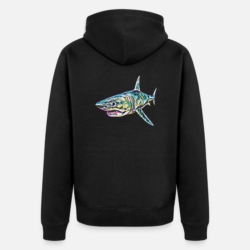 Requin - Veste à capuche bio Premium Unisexe - noir