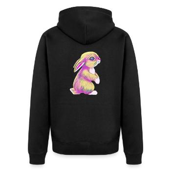 Rabbits - Unisex Premium Organic Zip Hoodie - black - Back - Nico (187cm)