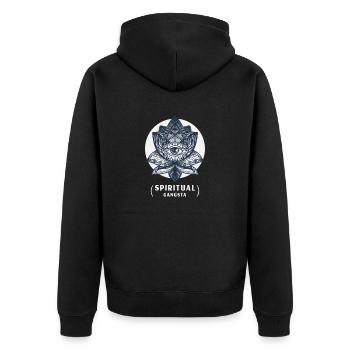 Spiritualität Meditation Yoga Spiritual Gangsta - Unisex Premium Bio Zip Hoodie - Schwarz - Hinten - Nico (187cm)
