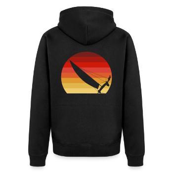Catamaran in the sunset - Unisex Premium Organic Zip Hoodie - black - Back - Nico (187cm)