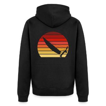 Catamaran in the sunset - Unisex Premium Organic Zip Hoodie - black - Back - Nico (187cm)