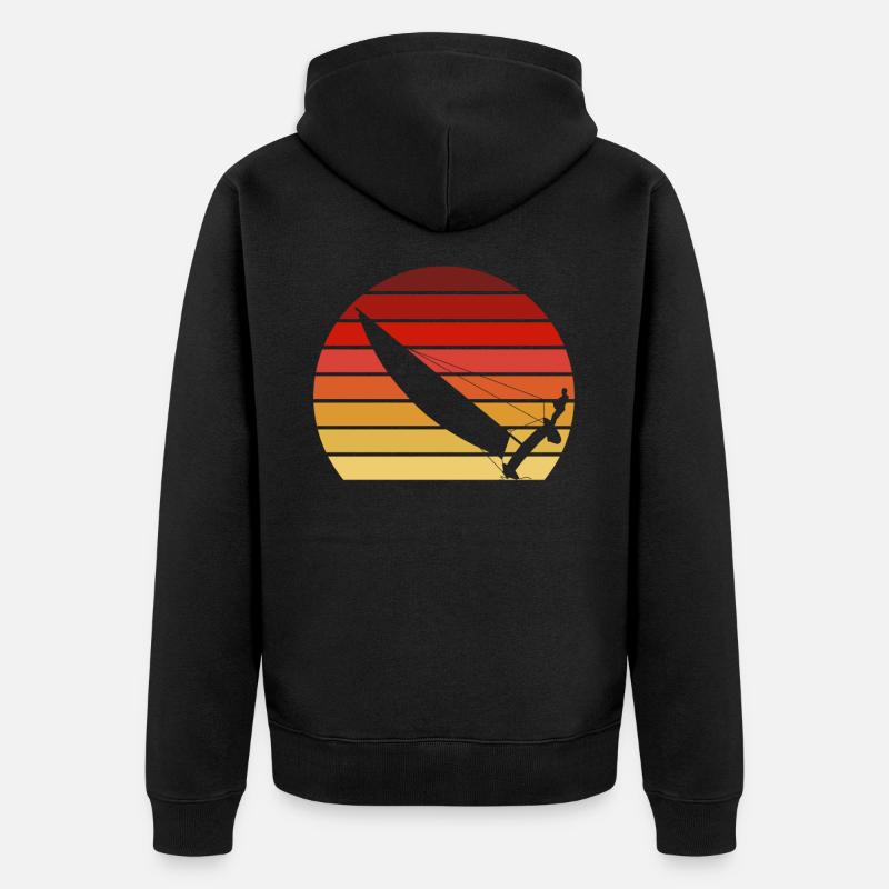 Catamaran au coucher du soleil - Veste à capuche bio Premium Unisexe - noir