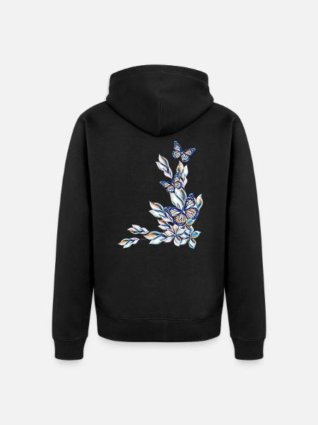 Butterflies - Unisex Premium Organic Zip Hoodie - black