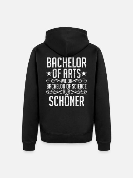 Bachelor Abschluss Bachelor of Arts - Unisex Premium Bio Zip Hoodie - Schwarz