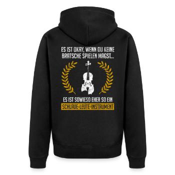Viola play design for violist bratcher - Unisex Premium Organic Zip Hoodie - black - Back - Nico (187cm)