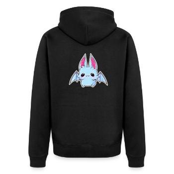 bat - Unisex Premium Organic Zip Hoodie - black - Back - Nico (187cm)
