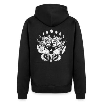 Sorcellerie de papillon rose de lune - Veste à capuche bio Premium Unisexe - noir - Dos - Nico (187cm)