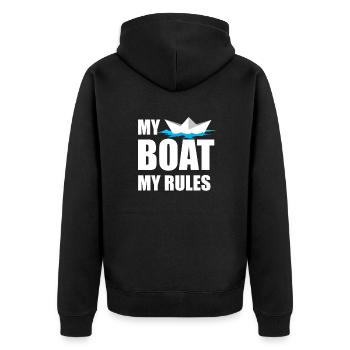 Boating Funny Boat Quote Gift - Unisex Premium Organic Zip Hoodie - black - Back - Nico (187cm)