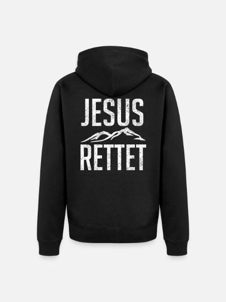 Jesus rettet - Unisex Premium Bio Zip Hoodie - Schwarz