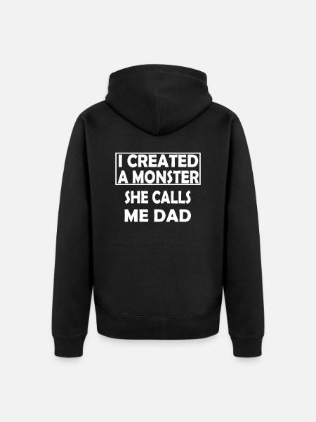 Funny father daughter gift - Unisex Premium Organic Zip Hoodie - black