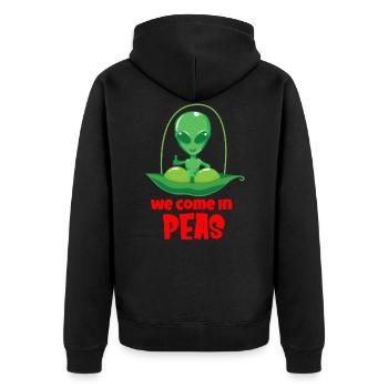 Alien Ufo Außerirdisch Aliens Area 51 - Unisex Premium Bio Zip Hoodie - Schwarz - Hinten - Nico (187cm)