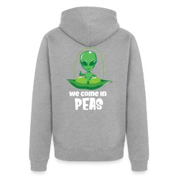 Alien Ufo Außerirdisch Aliens Area 51 - Unisex Premium Bio Zip Hoodie - Grau meliert - Hinten - Nico (187cm)