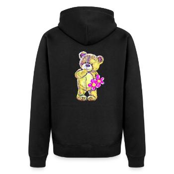 ours en peluche - Veste à capuche bio Premium Unisexe - noir - Dos - Nico (187cm)