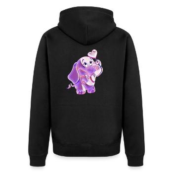l'éléphant - Veste à capuche bio Premium Unisexe - noir - Dos - Nico (187cm)