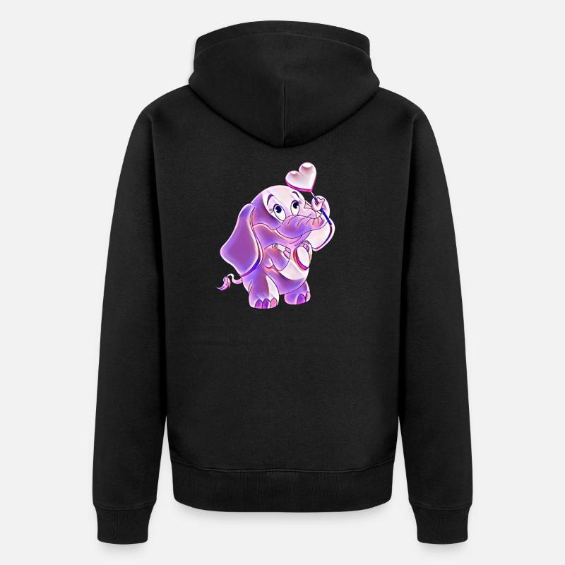 l'éléphant - Veste à capuche bio Premium Unisexe - noir