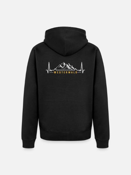 Westerwald EKG heartbeat - Unisex Premium Organic Zip Hoodie - black