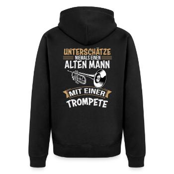 Trompette trompette cadeau - Veste à capuche bio Premium Unisexe - noir - Dos - Nico (187cm)