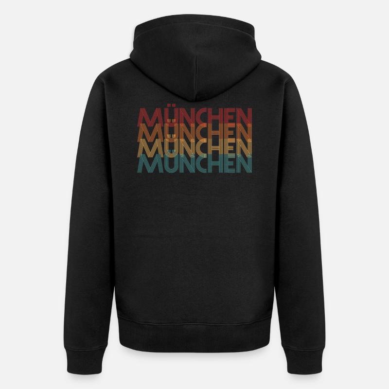 München - Unisex Premium Bio Zip Hoodie - Schwarz