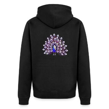 Paon - Veste à capuche bio Premium Unisexe - noir - Dos - Nico (187cm)