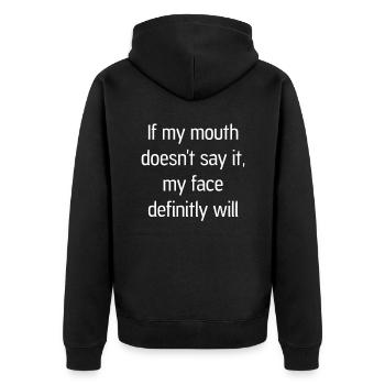 Sarcastic Sarcasm Funny Saying Gift - Unisex Premium Organic Zip Hoodie - black - Back - Nico (187cm)