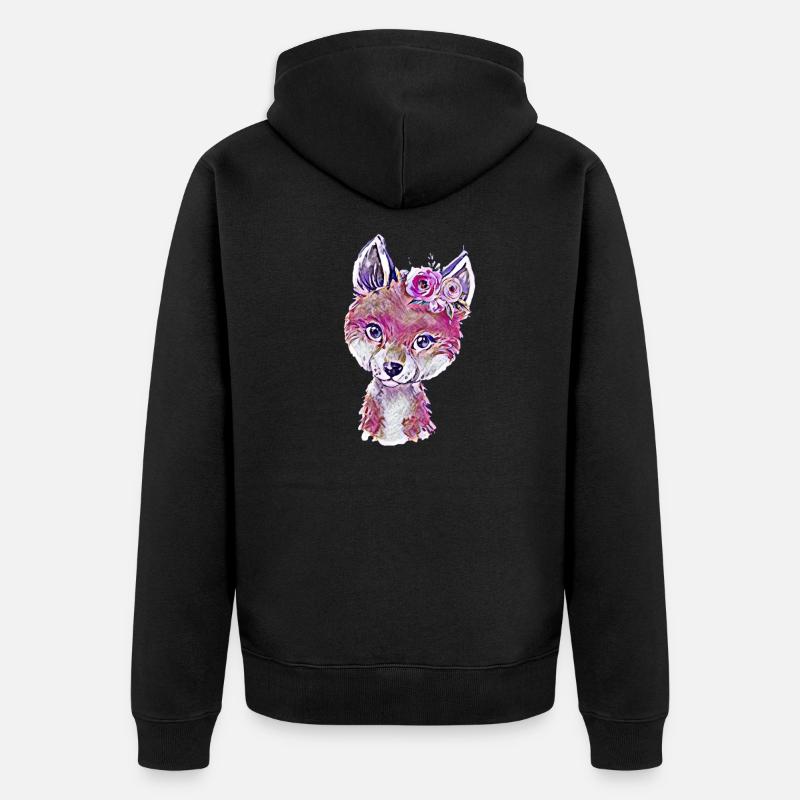 Renard - Veste à capuche bio Premium Unisexe - noir