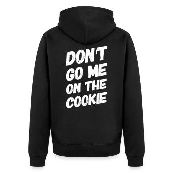 Ne me croyez pas sur l'idée de cadeau cookie - Veste à capuche bio Premium Unisexe - noir - Dos - Nico (187cm)