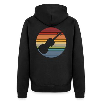 Geige Geiger Geschenk - Unisex Premium Bio Zip Hoodie - Schwarz - Hinten - Nico (187cm)