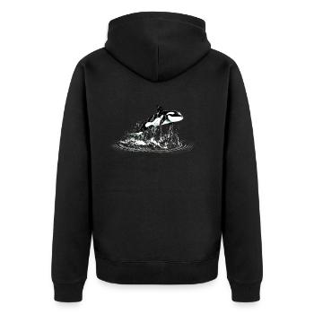 Killer whale - Unisex Premium Organic Zip Hoodie - black - Back - Nico (187cm)