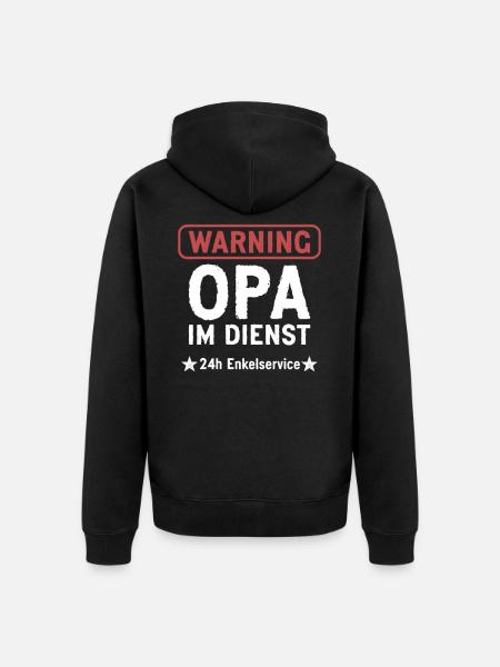 Opa im Dienst Geschenkidee - Unisex Premium Bio Zip Hoodie - Schwarz