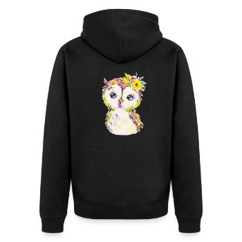 hibou - Veste à capuche bio Premium Unisexe - noir - Dos - Nico (187cm)