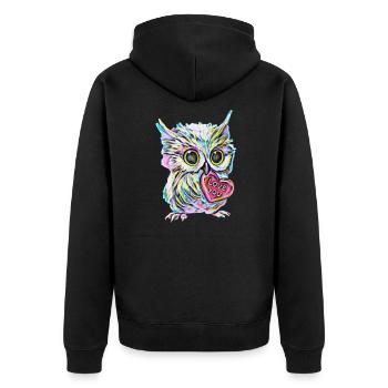 hibou - Veste à capuche bio Premium Unisexe - noir - Dos - Nico (187cm)