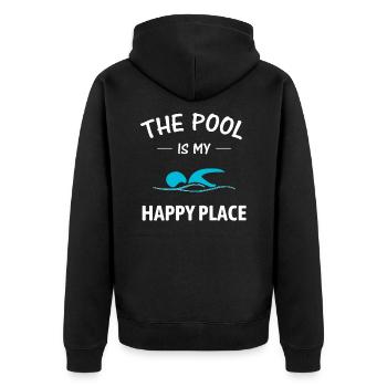 Schwimmen Schwimmen Schwimmer Geschenk - Unisex Premium Bio Zip Hoodie - Schwarz - Hinten - Nico (187cm)