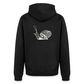 slug - Unisex Premium Organic Zip Hoodie - black - Back - Nico (187cm)