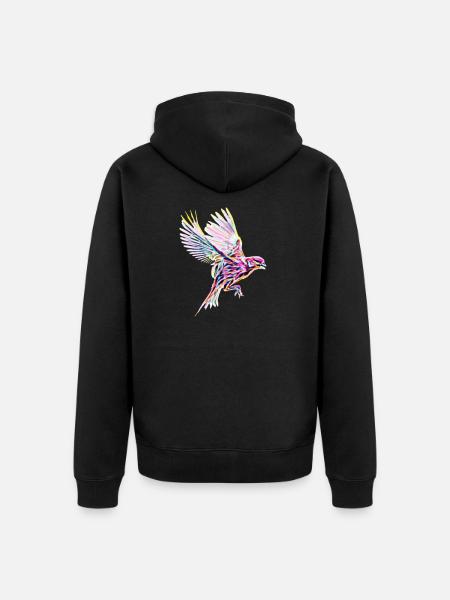 oiseau - Veste à capuche bio Premium Unisexe - noir