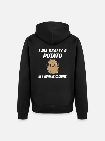 Funny Potato Gift - Unisex Premium Organic Zip Hoodie - black