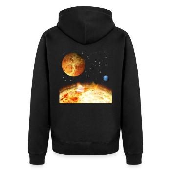 espace - Veste à capuche bio Premium Unisexe - noir - Dos - Nico (187cm)