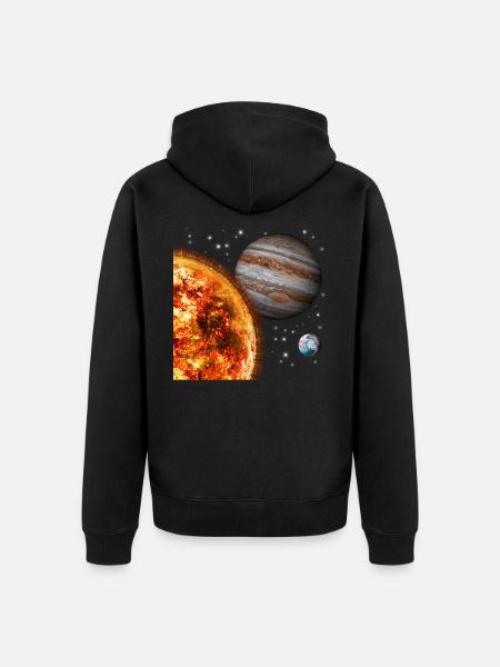 Weltraum - Unisex Premium Bio Zip Hoodie - Schwarz