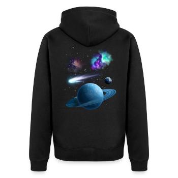 Univers - Veste à capuche bio Premium Unisexe - noir - Dos - Nico (187cm)